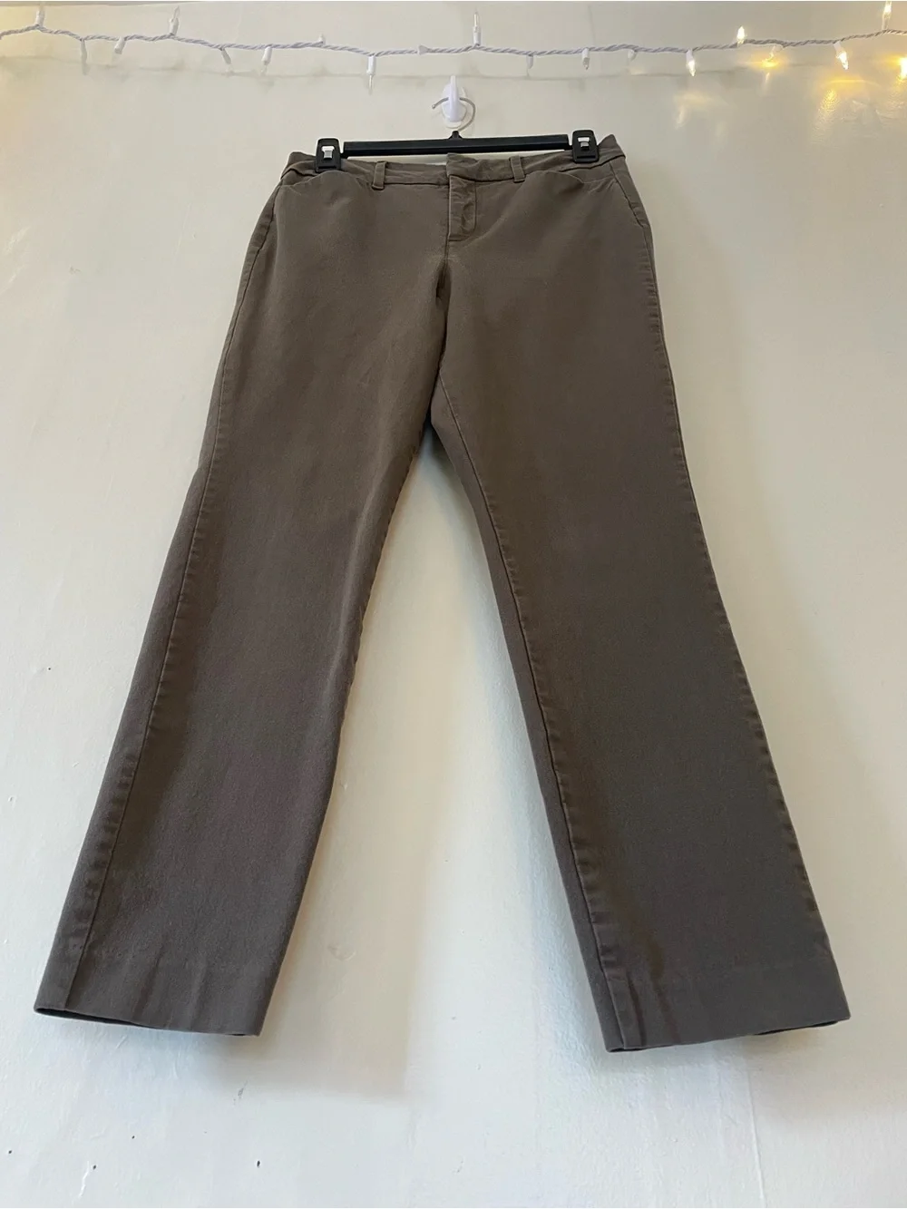 Old Navy Pixie Skinny Trouser Slim Straight Ankle Brown Office Work Mid Rise - Picture 4 of 15